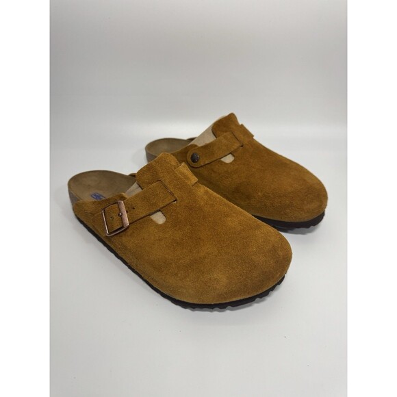 Birkenstock New Boston Mink Suede Leather Soft Footbed Narrow Select W-11 M-9 - Picture 1 of 16
